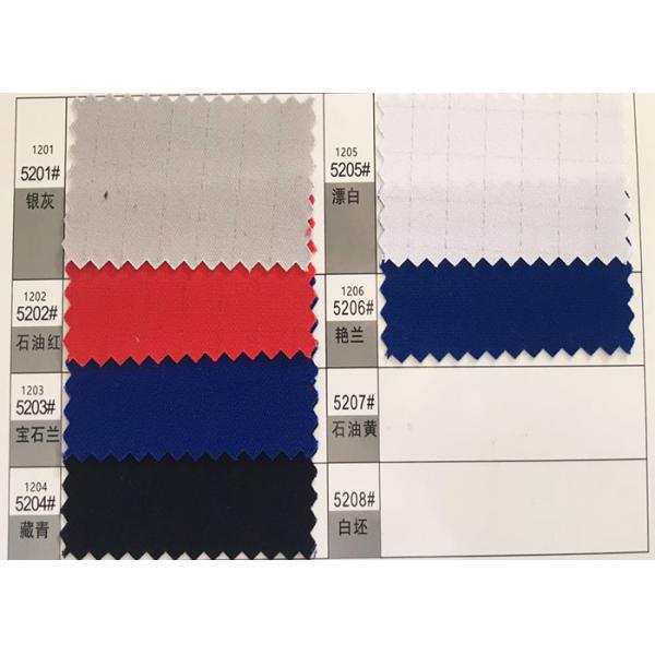 Soft Polyester Cotton Twill Fabric Anti Static Filament Yarn 2% Carbon Fiber