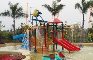  Kids’ Water House Playground Structures With Water Slide, Climb Net, Water Spray Manufactures