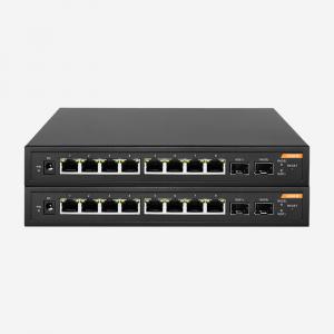 China Desktop 10 Port Industrial Ethernet Switch 100W PoE Power With RJ45 And SFP Ports on sale