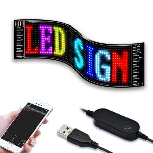 China Flexible USB LED Car Sign App Control Custom Text Pattern Animation Programmable LED Display for Store Car Bar Hotel on sale