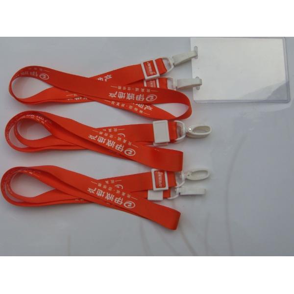 Polyester / ABS Material Badge Holders Lanyards For School Id
