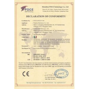 PROMISE MACHINERY CO., LTD. Certifications
