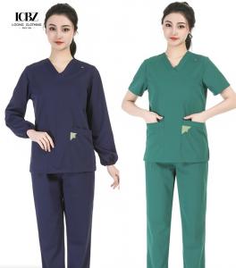  Deep Green Nurses Scrub Set Uniform Arrivals Design Pictures for Fashionable Jogger Nurses Manufactures