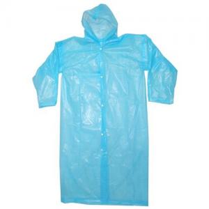  Disposable Lab Coats Plastic Rain Ponchos With Hood / Buttons Manufactures