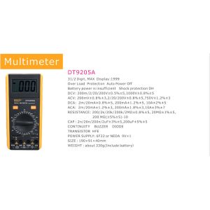 China Large Screen 10A Portable Digital Multimeter on sale