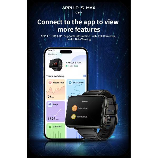 APPLP 5 MAX 4G Sim Card Android Smartwatch 4G Video Call Smart Watch 2.4 Inch