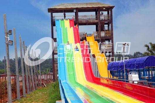 Quality 13m Rainbow Custom Water Slides For 6 Guests Per Time , Amusement Park for sale