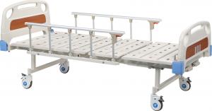 China Powder Coating Manual Hospital Bed For Patient 4 Double - Side Silcent Wheels  on sale