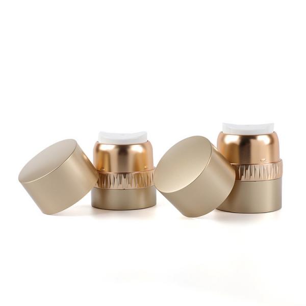 Quality Custom brand cosmetic packaging 30ml 50ml round gold luxury lotion bottles for sale