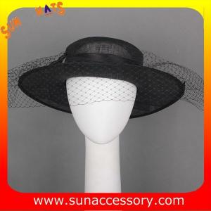  Elegant fancy Church sinamay hats for ladies ,Sinamay wide brim church hat Manufactures