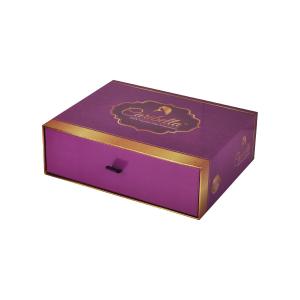  Purple Gold 2mm Thick Cardboard Matte Lamination Hair Extension Box Drawer Box Manufactures