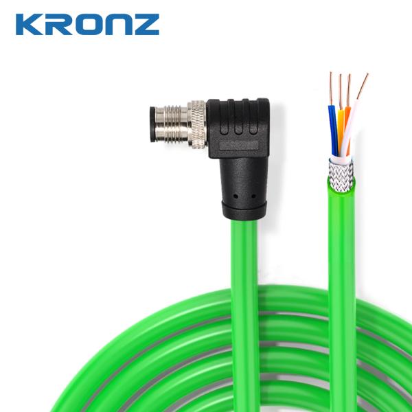 M12 Connector Profinet PVC Shielded Cable 4 Pin D-code Pre-assembled Circular Connector