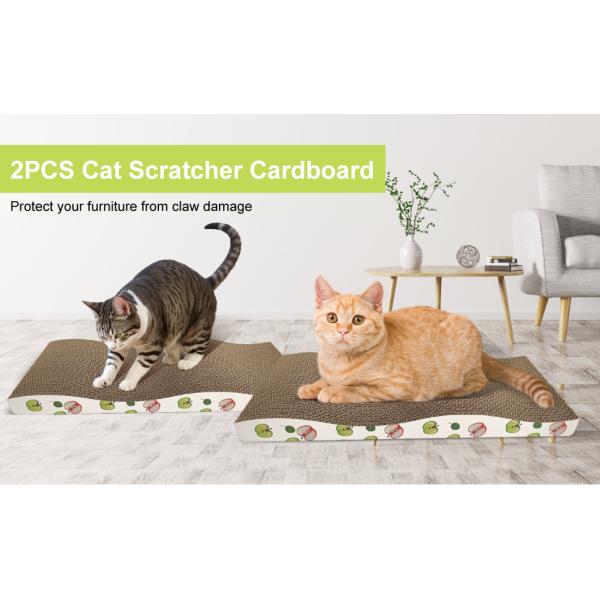 Cat Scratcher with Catnip Premium Corrugated Indoor Cat Furniture Durable Scratch Pad for Kittens Cats Play