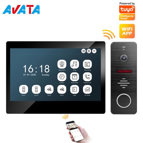 10" TF LCD Touch Scrren Waterproof IP65 WiFi IP Video Door Phone Intercom Kit Doorbell