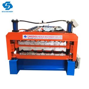 China                  840/910 Double Layer Trapezoidal Roof Sheet Roll Forming Machine with Low Price              on sale