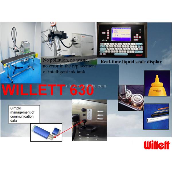 Willett 630 Continuous Inkjet Printer Industrial Batch Coding Machine Expire