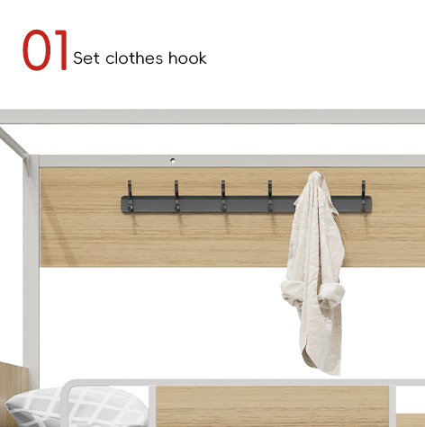 Student Dormitory Double Decker Iron Frame Bunk Bed