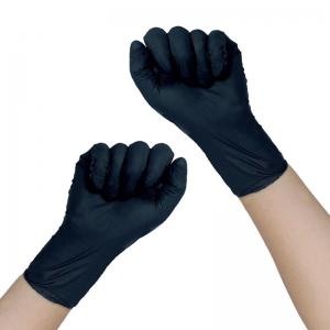 China Anticorrosion 5 Mil Black Nitrile Gloves / Hospital Xl Sterile Gloves on sale
