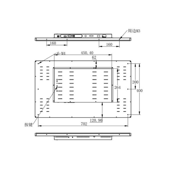 32-Inch Embedded Monitor for Surveillance Systems, Airport Dashboards, Public Information Displays, and Command Operations
