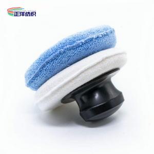  12cm Car Paint Buffing Pads Microfiber Round Waxing Applicator With Plastic Hook Handle Manufactures