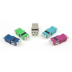  Aqua LC LC Duplex Adapter , Fiber Optical Adapter Multimode Coupler Manufactures