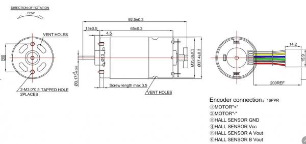 Durable Electric Motor Encoder High Torque 12v 24v RS 595 DC Motor With Encoder