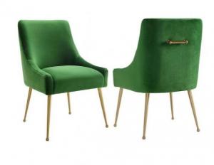  Restaurant Wedding Dining Chairs Emerald Green Velvet Fabric Metal Designer Manufactures