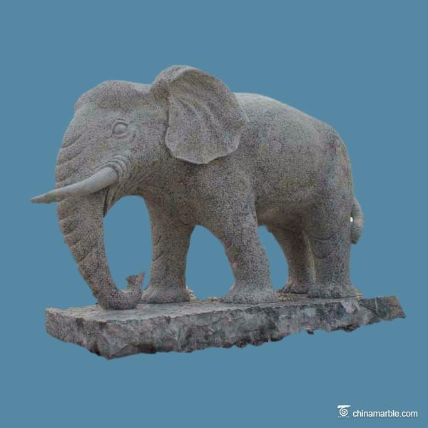 Quality Outdoor Granite Stone Animal Sculptures Elephant For Landscape Garden Decoration for sale