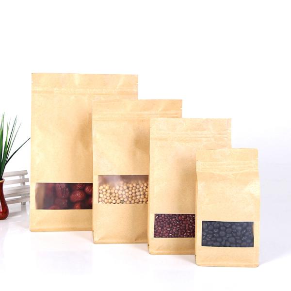 Open Window Brown k Flat Bottom Zipper Pouch