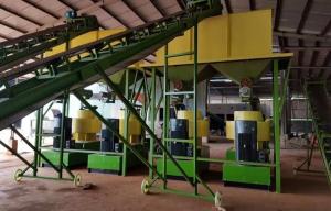 China Cow dung fertilizer pellets production line with 1-5T/H capacity on sale