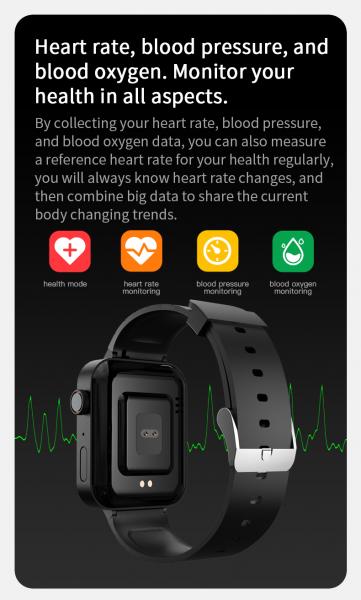 1.54 LCD OLED Health Monitoring Smartwatch TPU child gPS tracker wrist watch