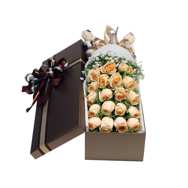 Flower Packaging Paper Box / Custom Printed Bags And Boxes 2 Parts Design