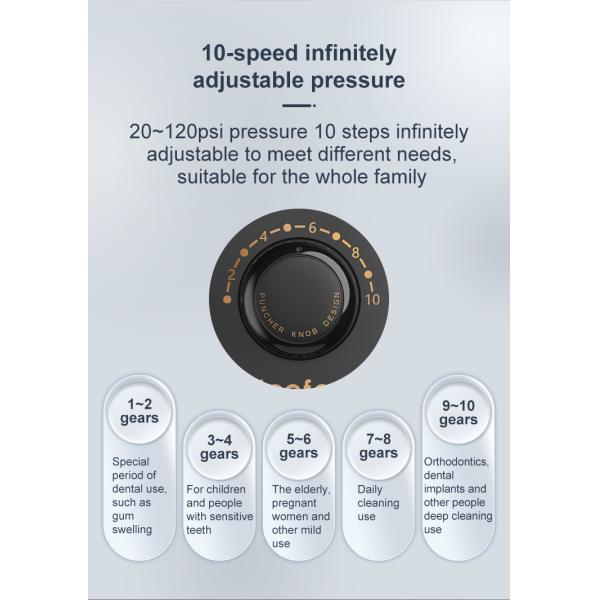 Large Water Tank Black Countertop Water Flosser Home Use Oral Irrigator