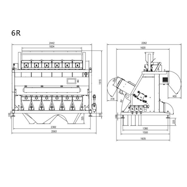 Color sorter, Intelligent CCD coarse cereals color sorter high-end Led light system