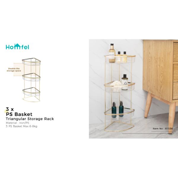 Non-folding Rack Suction Cup PS Box Shower Caddy for Bathroom Storage and Organization