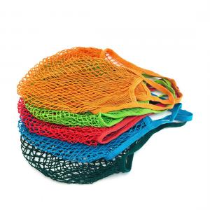 China Fruit Vegetable Reusable Grocery Bags Washable Cotton Mesh String Short Handle on sale