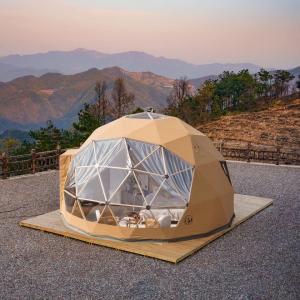  Luxury Large Glamping Tent Outdoor Geodesic Dome Tent Event Dome Outdoor With Shower Toilet, Canopy Gazebos Screen Manufactures