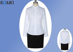 Office Uniform Shirts For Women , Perfect Long Sleeve White Shirt With Collar