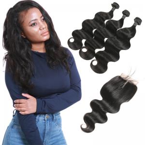 China 3 Bundles Brazilian Remy Virgin Hair Extensions Body Wave Customized Length on sale