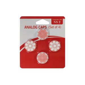 Girly Style Sakura Pattern Silicone Thumbstick Caps for Nintendo Switch 2 4 in 1