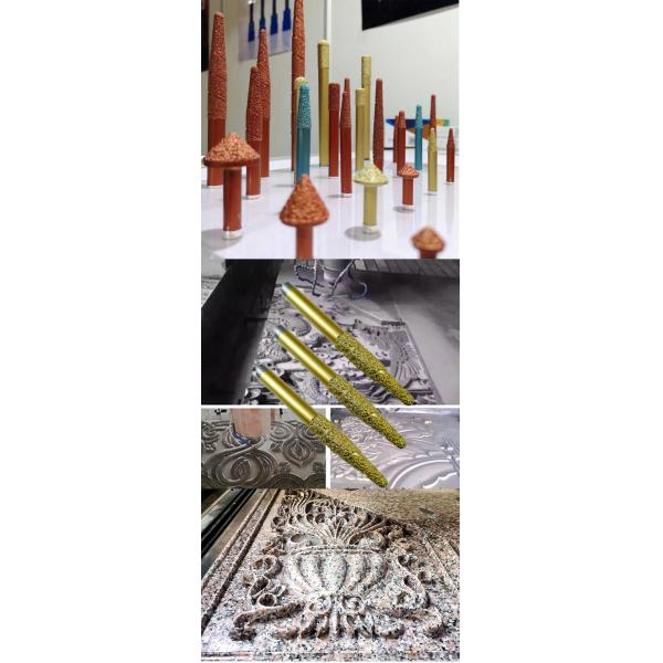 Frosting Sintering Marble Granite CNC Router Bits For Diamaond / Stone Cutting