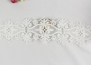  100% Cotton Water Soluble Double Edged Scalloped Lace Fabric Enviormental Friendly Manufactures
