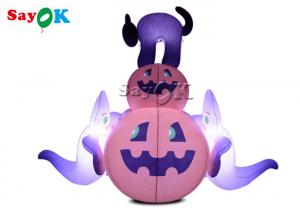  OEM Inflatable Holiday Decorations Halloween Decor Airblown Pumpkin Black Cat With White Ghost Manufactures