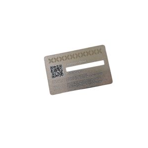 QR Code Signature Panel Membership VIP Card Metal Silver Frosted
