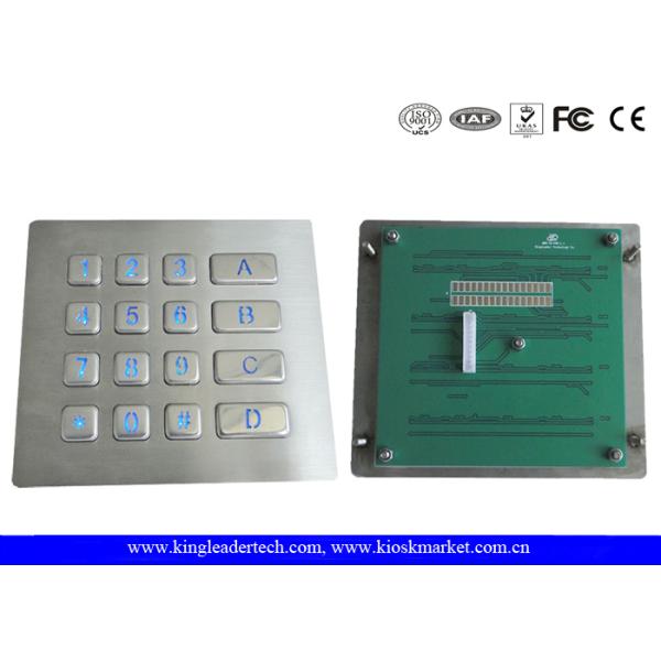 Numeric Illuminated Backlit Metal Keypad 16 Keys for Security Access Control System