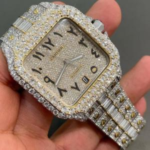 China GRA Luxury Automatic Moissanite Watch 30 Carats Diamond Studded Watch on sale
