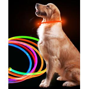 Adjustable LED Dog Collars USB Rechargeable Flashing Glowing Dog Collar