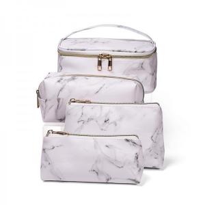 China Marble Cosmetic Bag PU Waterproof Wash Bag Large Capacity Portable Travel Storage Bag on sale