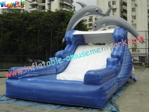 China Dolphin Outdoor Inflatable Water Slides, Swimming Pool Slide With UL Blower on sale