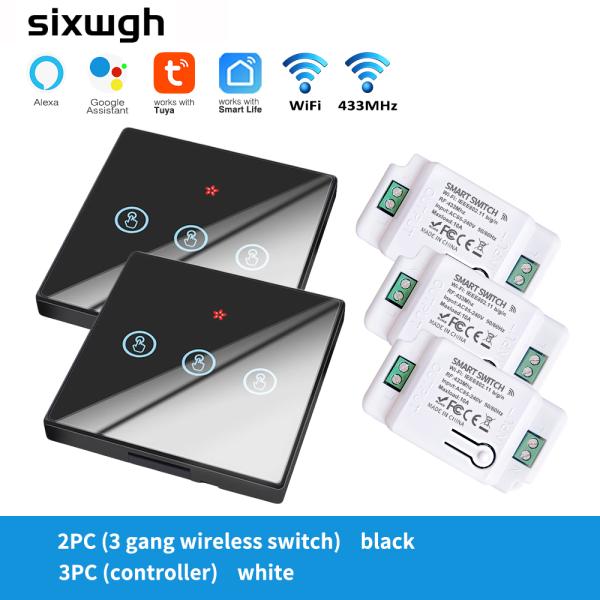 SIXWGH Tuya Wifi Connected Light Switch Home Automation Touch Wall Switch Controller
